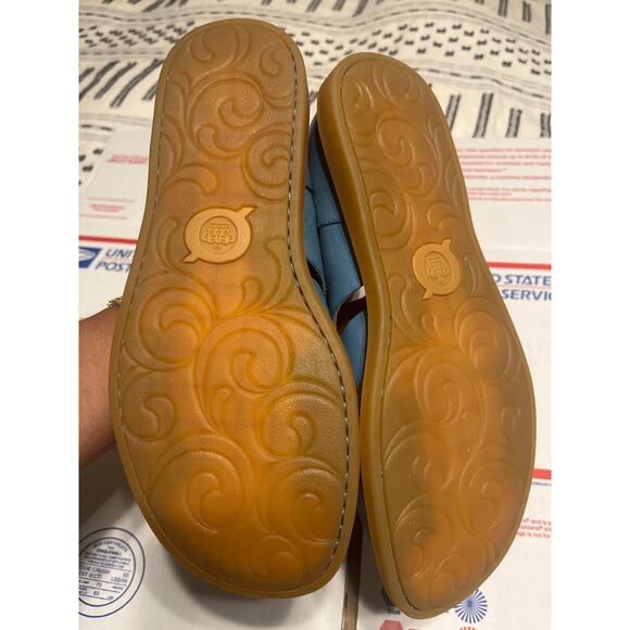 BORN ITHICA TEAL LUGUNA (GREEN) LEATHER FLATS SZ 8 - Picture 4 of 6